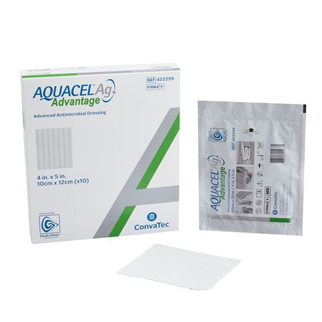 ConvaTec 422299 - Silver Hydrofiber Dressing Aquacel® Ag Advantage 4 X 5 Inch Rectangle Sterile