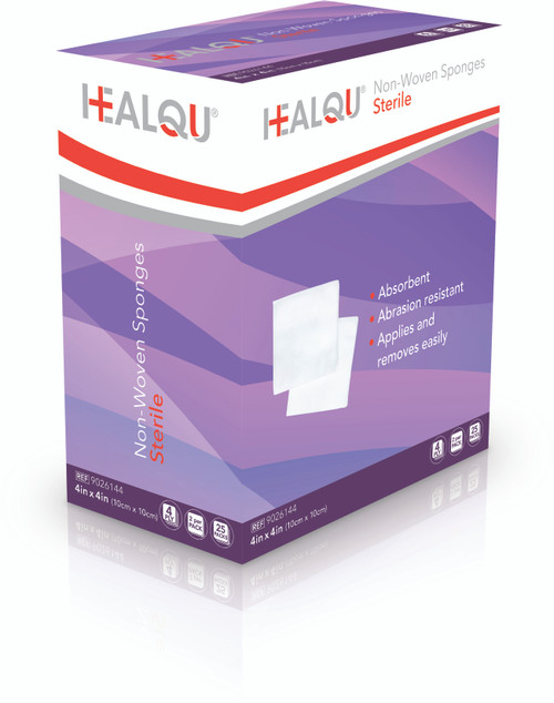 Healqu 9026144 - HEALQU Non-Woven Sponge Sterile 4in x 4in, box of 25 PK/2