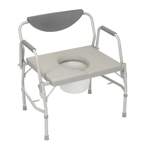 Commode Chair drive™ Drop Arms Steel Frame Back Bar 23-1/4 Inch Seat Width 1,000 lbs. Weight Capacity