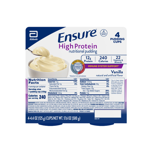 Abbott 68589 - Ensure High Protein Vanilla Pudding, 4.4 oz. Cups