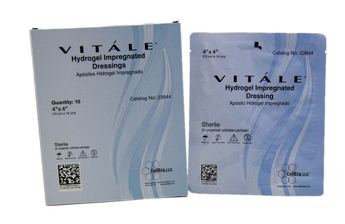 Cellera 23844 - Vitale Hydrogel Impregnated Dressing with Zinc, 4" x 4" - Replaces 689256