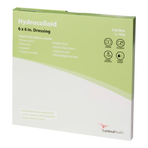 Cardinal Health HC66 - Cardinal Health Hydrocolloid Dressing, 6" x 6"