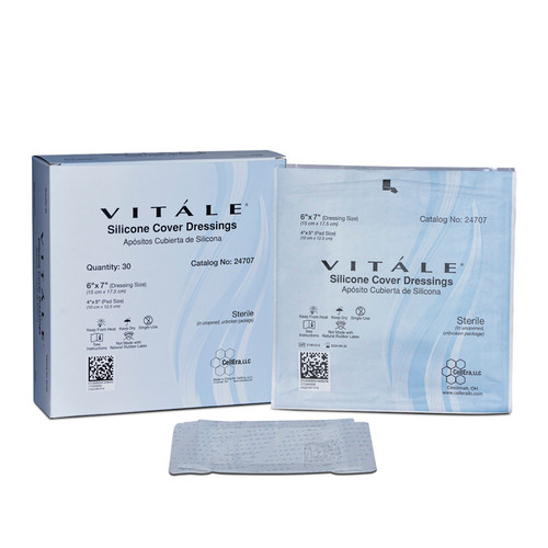 Cellera 24707 - Vitale Silicone Cover Dressings, 6" x 7"