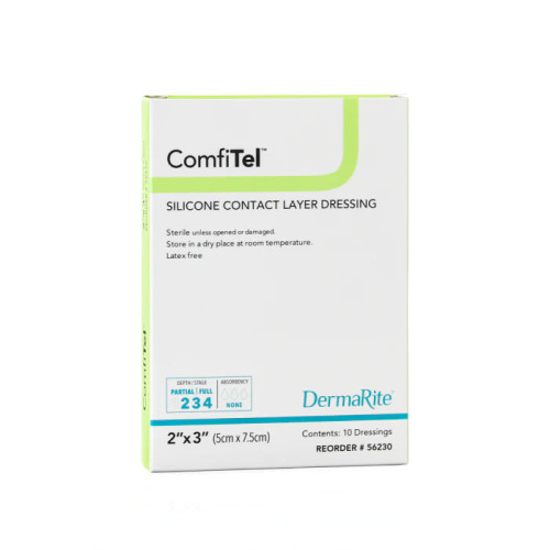 Dermarite 56230 - Wound Contact Layer Dressing ComfiTel™ 2 X 3 Inch Silicone Rectangle Sterile