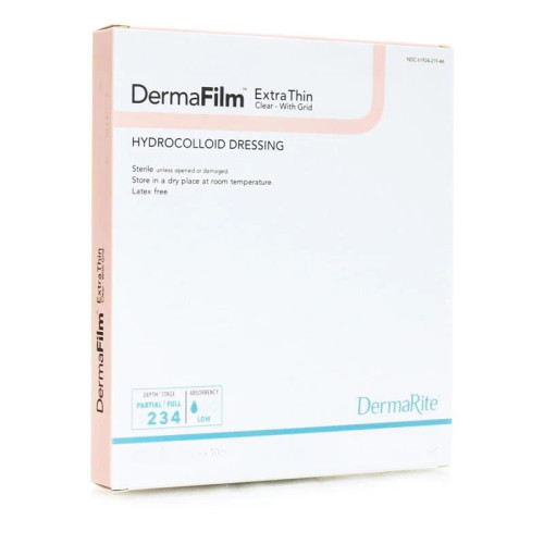 Dermarite 31240 - DermaFilm Hydrocolloid X-Thin Dressing, Clear, 2" x 4"