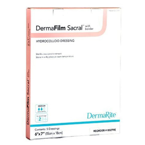 Dermarite 00279E - Hydrocolloid Dressing DermaFilm® 6 X 7 Inch Sacral Sterile