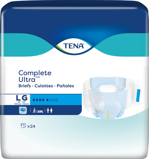 Essity 67332 - TENA Complete Ultra Brief, Large 40" - 56", 24 Count
