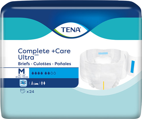 Essity 69962 - TENA Complete +Care Ultra Brief, Medium 32" - 44", 24 Count