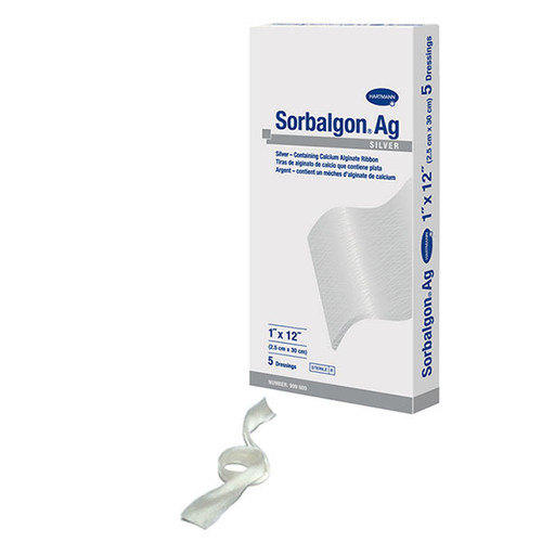 Hartmann 999609 - Sorbalgon Ag Calcium Alginate Dressing, 1" x 12" Ribbon