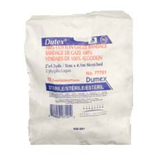 Gentell 77781 - Conforming Bandage Dutex Cotton 2-Ply 2 Inch X 4-1/10 Yard Roll Shape Sterile