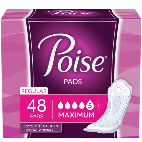 Kimberly Clark 47199 - Depend Poise UltraWidth Side Shields, Maximum, Super-absorbent, Discreet and portable, 12.20" Long