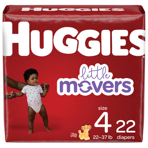 Kimberly Clark 49679 - Huggies Little Movers Diapers, Size 4, Jumbo Pack