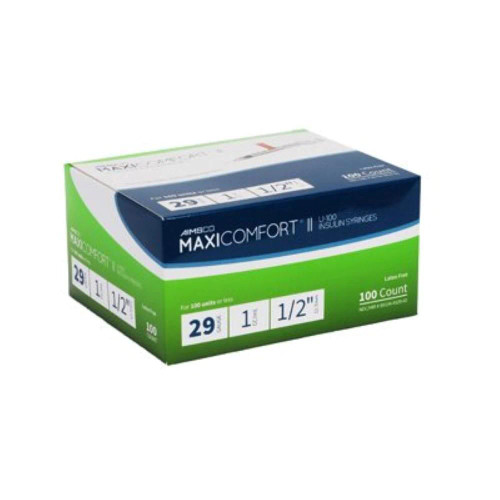 MHC Medical 529 - Aimsco Insulin Syringe 29G x 1/2", 1 mL (100 count)