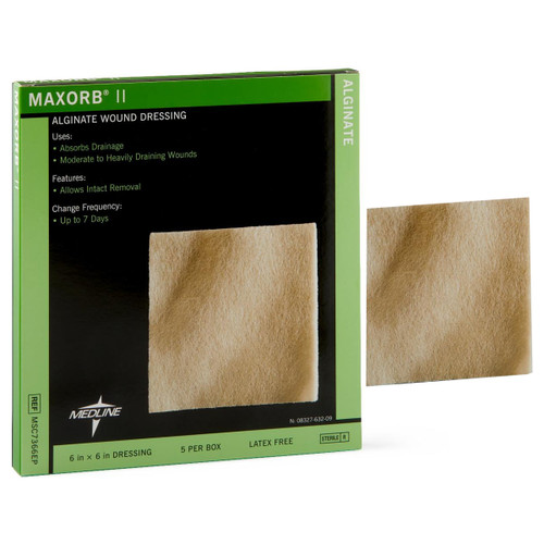 Medline MSC7366EP - Maxorb II Alginate Wound Dressing, 6" x 6"