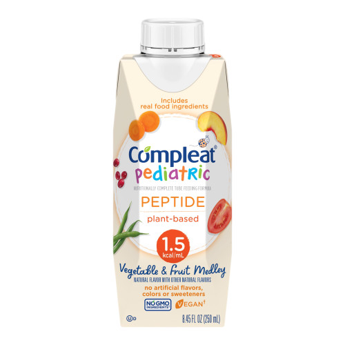 Nestle 4390076283 - COMPLEAT Peptide 1.5 Vegetable & Fruit Medley Adult Formula, 250 mL Carton