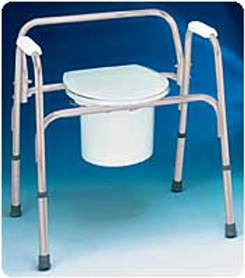 Extra Wide Bedside Steel Commode,400Lb Capacity