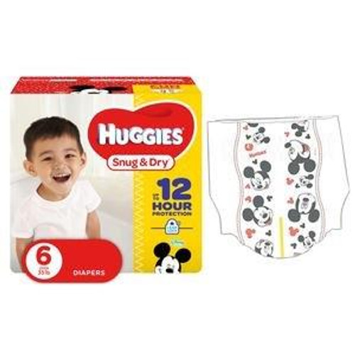 Kimberly Clark 51470 - Huggies Snug and Dry Diapers, Size 6, Jumbo Pack, 19 Ct