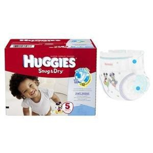 Kimberly Clark 51473 - Huggies Snug and Dry Diapers, Size 5, Jumbo Pack, 22 Ct