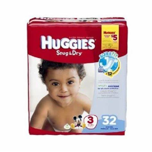 Kimberly Clark 51471 - Huggies Snug and Dry Diapers, Size 3, Jumbo Pack, 31 Ct