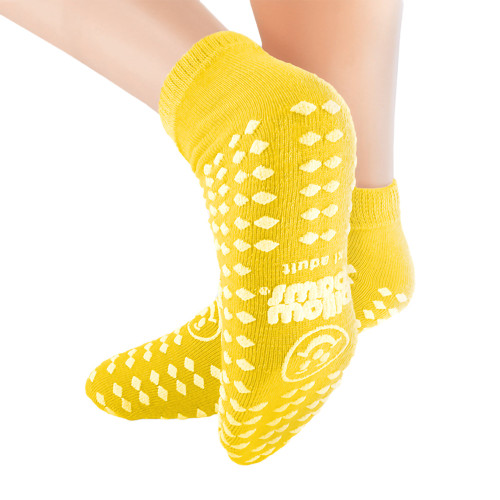 Principle Business Ent 3907-001 - Slipper Socks Pillow Paws® Risk Alert® Terries™ Unisex Adult 3X-Large / X-Wide All Around Tread Single Patient Use Yellow