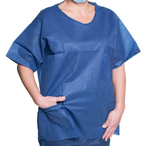 Dukal Corp 375XXL - Scrub Shirt 2X-Large Dark Blue 2 Pockets Short Sleeve Unisex