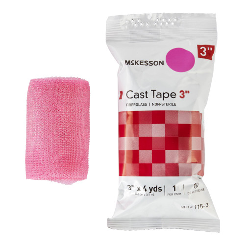McKesson 115-3X - Cast Tape McKesson 3 Inch X 12 Foot Fiberglass Pink McKesson 115-3X - Cast Tape McKesson 3 Inch X 12 Foot Fiberglass Pink