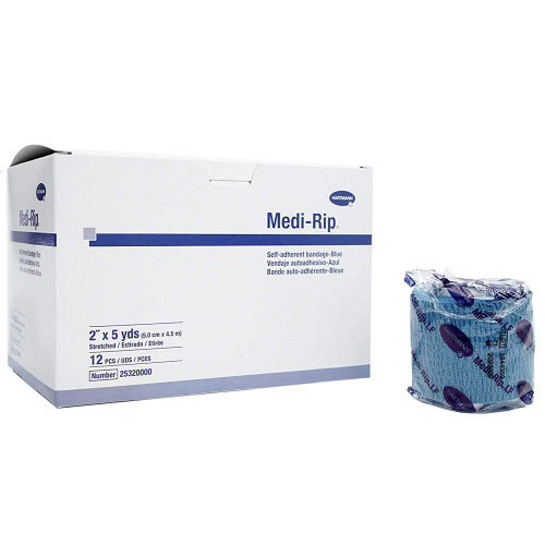 Hartmann 25320000 - Cohesive Bandage Medi-Rip® 2 Inch X 5 Yard Self-Adherent Closure Blue NonSterile Standard Compression