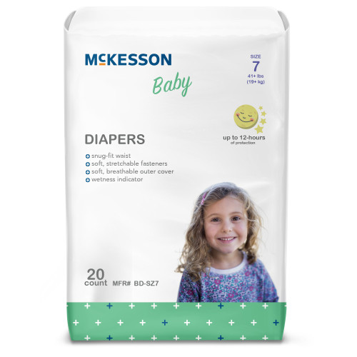 McKesson BD-SZ7 - Unisex Baby Diaper McKesson Size 7 Disposable Heavy Absorbency