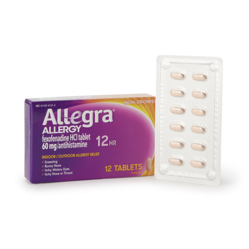 Chattem Inc 41167413102 - Allergy Relief Allegra® 60 mg Strength Tablet 12 per Box Chattem Inc 41167413102 - Allergy Relief Allegra® 60 mg Strength Tablet 12 per Box