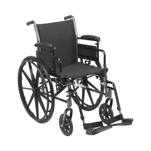 McKesson 146-K320ADDA-SF - Lightweight Wheelchair McKesson Dual Axle Desk Length Arm Swing-Away Footrest Black Upholstery 20 Inch Seat Width Adult 300 lbs. Weight Capacity
