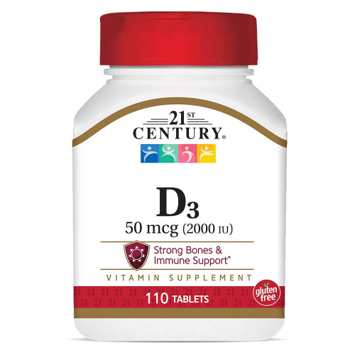 21st Century Nutritional Products 74098527111 - Vitamin Supplement 21st Century® Vitamin D 2,000 IU Strength Tablet 110 per Bottle 21st Century Nutritional Products 74098527111 - Vitamin Supplement 21st Century® Vitamin D 2,000 IU Strength Tablet 110 per Bottle