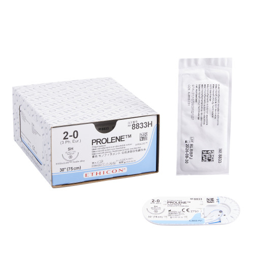 J & J Healthcare Systems 8833H - Nonabsorbable Suture with Needle Prolene™ Polypropylene SH 1/2 Circle Taper Point Needle Size 2-0 Monofilament J & J Healthcare Systems 8833H - Nonabsorbable Suture with Needle Prolene™ Polypropylene SH 1/2 Circle Taper Point Needle Size 2-0 Monofilament