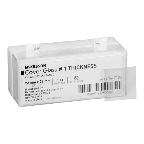 McKesson 16-7135 - Cover Glass McKesson Square No. 1 Thickness 22 X 22 mm McKesson 16-7135 - Cover Glass McKesson Square No. 1 Thickness 22 X 22 mm