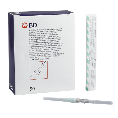 BD 382544 - Peripheral IV Catheter Insyte™ Autoguard™ BC 18 Gauge 1.16 Inch BD Vialon Straight Hub Blood Control Push Button Safety BD 382544 - Peripheral IV Catheter Insyte™ Autoguard™ BC 18 Gauge 1.16 Inch BD Vialon Straight Hub Blood Control Push Button Safety