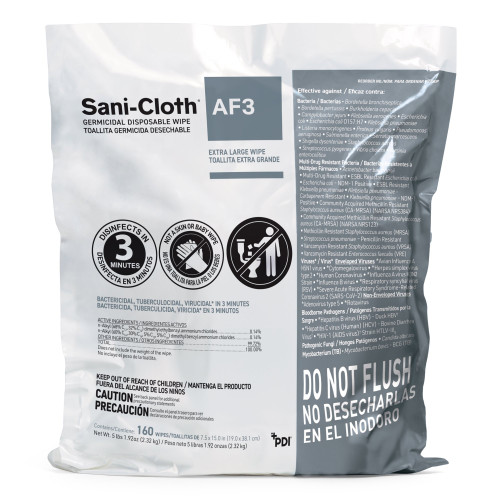 Professional Medical Imports (Pmi) P2450P - Surface Disinfectant Cleaner Refill Sani-Cloth® AF3 Premoistened Germicidal Manual Pull Wipe 160 Count Bag Mild Scent NonSterile