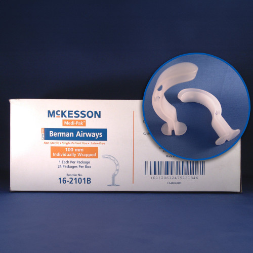McKesson 16-281B - Berman Oropharyngeal Airway McKesson White 80 mm Length Size 8 NonSterile Adult McKesson 16-281B - Berman Oropharyngeal Airway McKesson White 80 mm Length Size 8 NonSterile Adult
