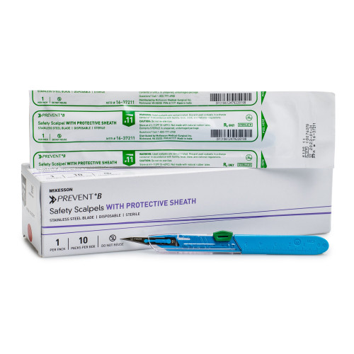 McKesson 16-37211 - Safety Scalpel McKesson Prevent® B No. 11 Stainless Steel / Plastic Classic Grip Handle Sterile Disposable McKesson 16-37211 - Safety Scalpel McKesson Prevent® B No. 11 Stainless Steel / Plastic Classic Grip Handle Sterile Disposable