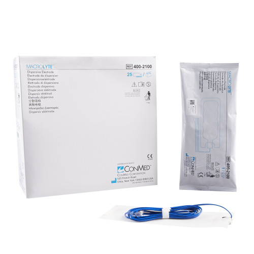 Conmed 400-2100 - Patient Return Electrode MacroLyte® Single Corded Conmed 400-2100 - Patient Return Electrode MacroLyte® Single Corded