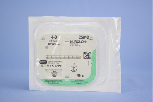 J & J Healthcare Systems C584D - Nonabsorbable Suture with Needle Nurolon™ Nylon TF 1/2 Circle Taper Point Needle Size 4-0 Braided J & J Healthcare Systems C584D - Nonabsorbable Suture with Needle Nurolon™ Nylon TF 1/2 Circle Taper Point Needle Size 4-0 Braided