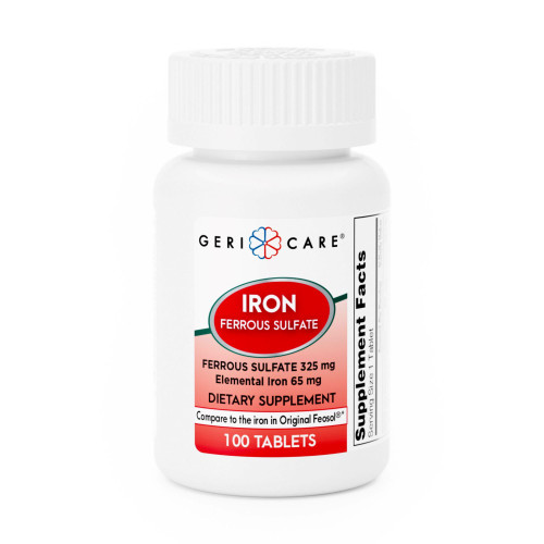 Geri-Care 703-01-GCP - Mineral Supplement Geri-Care® Iron 325 mg Strength Tablet 100 per Bottle Geri-Care 703-01-GCP - Mineral Supplement Geri-Care® Iron 325 mg Strength Tablet 100 per Bottle