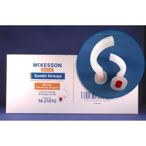 McKesson 16-281G - Guedel Oropharyngeal Airway McKesson Green 80 mm Length Size 8 NonSterile Adult McKesson 16-281G - Guedel Oropharyngeal Airway McKesson Green 80 mm Length Size 8 NonSterile Adult