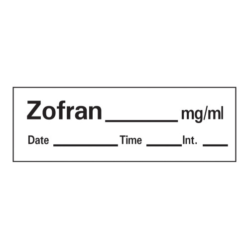 PDC Healthcare AN-58 - Drug Label Barkley® Anesthesia Label Tape Zofran_mg/mL Date_Time_Int_ White 1/2 X 1-1/2 Inch PDC Healthcare AN-58 - Drug Label Barkley® Anesthesia Label Tape Zofran_mg/mL Date_Time_Int_ White 1/2 X 1-1/2 Inch