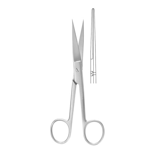 McKesson 43-1-274 - Operating Scissors McKesson Argent™ 5 Inch Length Surgical Grade Stainless Steel Finger Ring Handle Straight Sharp Tip / Sharp Tip