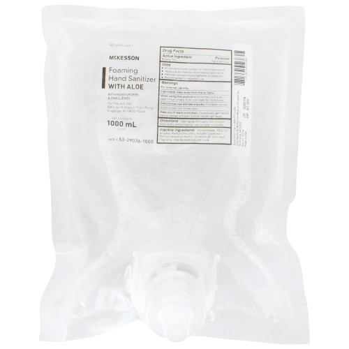 McKesson 53-29036-1000 - Hand Sanitizer with Aloe McKesson 1,000 mL Ethyl Alcohol Foaming Dispenser Refill Bag