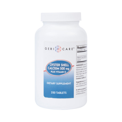 Geri-Care 742-25-GCP - Joint Health Supplement Geri-Care® Oyster Shell 200 IU - 500 mg Strength Tablet 250 per Bottle Geri-Care 742-25-GCP - Joint Health Supplement Geri-Care® Oyster Shell 200 IU - 500 mg Strength Tablet 250 per Bottle