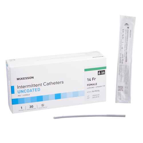 McKesson 16-F614L - Urethral Catheter McKesson Straight Tip Uncoated PVC 14 Fr. 6 Inch McKesson 16-F614L - Urethral Catheter McKesson Straight Tip Uncoated PVC 14 Fr. 6 Inch