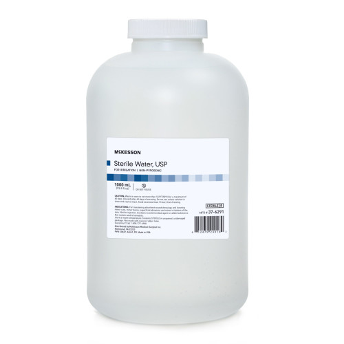 McKesson 37-6291 - Irrigation Solution - OTC McKesson Sterile Water for Irrigation Not for Injection Bottle 1,000 mL McKesson 37-6291 - Irrigation Solution - OTC McKesson Sterile Water for Irrigation Not for Injection Bottle 1,000 mL