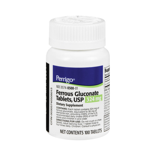 Perrigo Direct Inc 00574050801 - Mineral Supplement Perrigo Iron 324 mg Strength Tablet 100 per Bottle Perrigo Direct Inc 00574050801 - Mineral Supplement Perrigo Iron 324 mg Strength Tablet 100 per Bottle