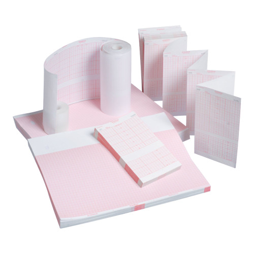 Sun Med 2036970-001 - Recording Chart Paper Vyaire™ Z-Fold Red Grid Sun Med 2036970-001 - Recording Chart Paper Vyaire™ Z-Fold Red Grid