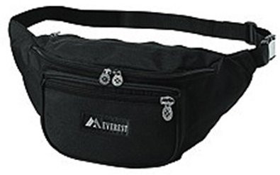 Everest Trading Corp 044MD-BLACK - Fanny Pack Black Polyester 13.5 X 5.5 X 3.5 Inch